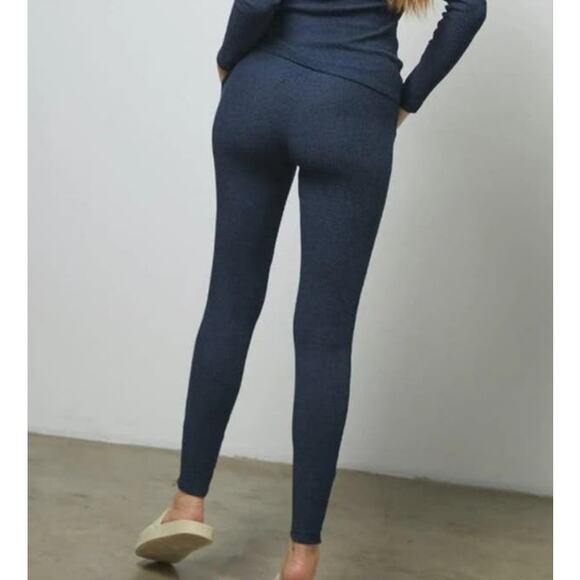 Lunya Restore Thermal High Rise Legging in Deep Blue Heather Size Medium NWOT - Picture 2 of 12